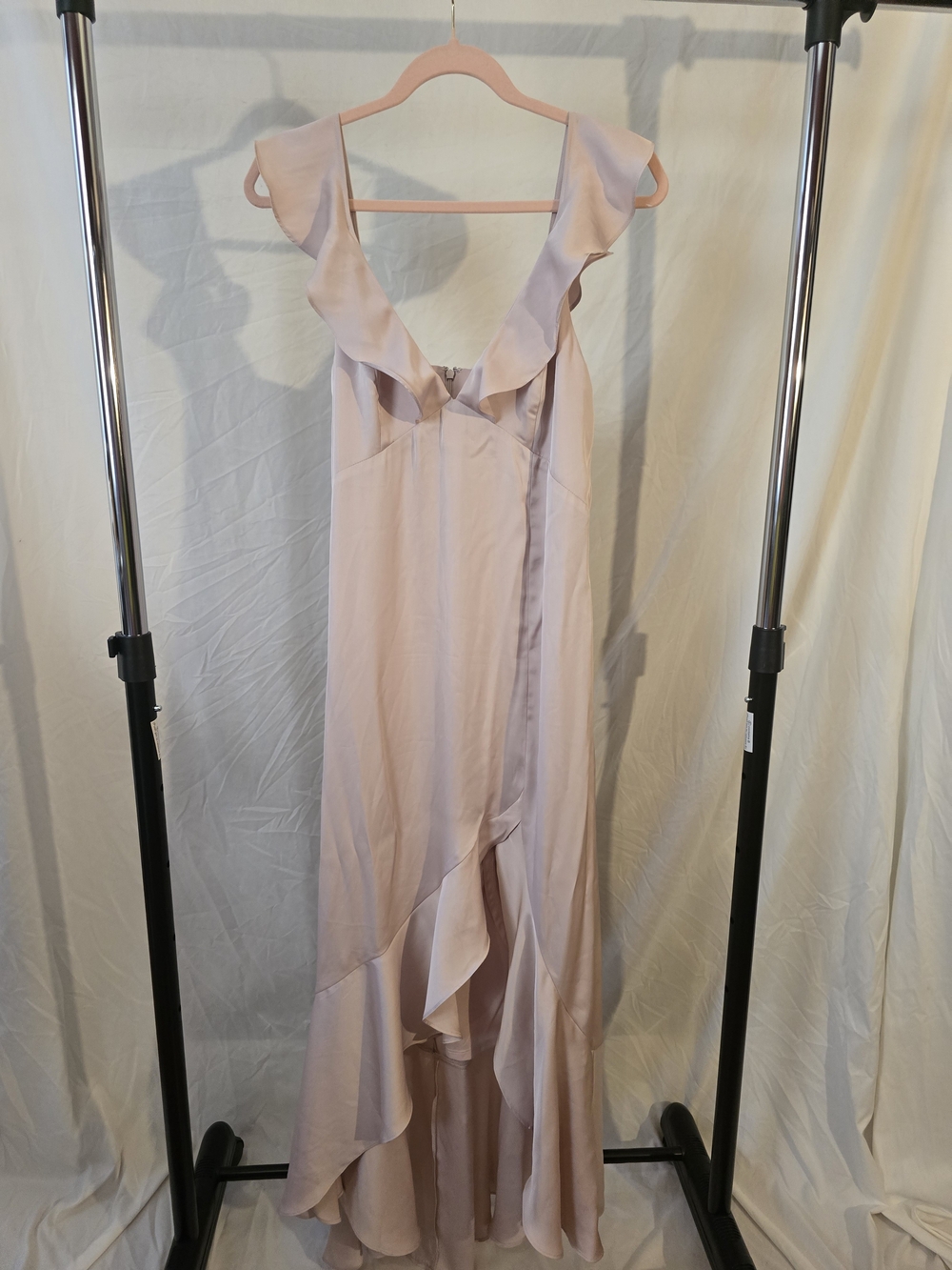 Express Blush Ruffle High-Low Maxi Dress